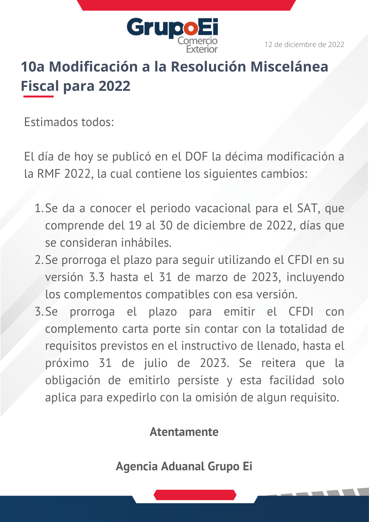 10a Modificación A La Resolución Miscelánea Fiscal Para 2022